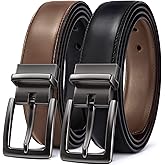 BULLIANT Men's Belt,Reversible Belt Adjustable For Gift Men 1.25”-Cut For Fit-2 Sides in 1 Belt(Not 2)