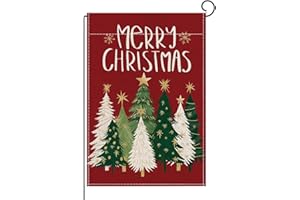 ONFAON Christmas Decorations -Merry Christmas Garden Flag 12x18 Inch Double Sided Christmas Tree Winter Holiday Yard Outdoor Decorative Flag