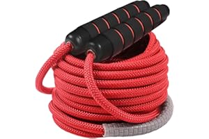 AIRLAXER 16 FT Long Jump Rope for Kids Adults,Double Dutch Jump Rope,Adjustable Skipping Ropes with High-strength Nylon Braided Rope Core,360°Rotation Not Entangled,Long Enough for 2-4 Jumpers.Red