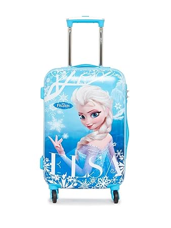 Tramp & Badger Kids Polycarbonate 360 Degree Rotating Wheels Frozen Printed Non-Breakable and Extra Lightweight Trolley Bag, 20 Inches(Multicolour)