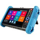 EVERSECU 7 Inch Touch Screen CCTV Tester Supports Up to 8K IP Camera &amp; 8.0 Megapixel HD &amp; CVBS Analog Camera, TDR Cable Test, Built in Wi-Fi, Video Level Meter, POE/DC Power Output