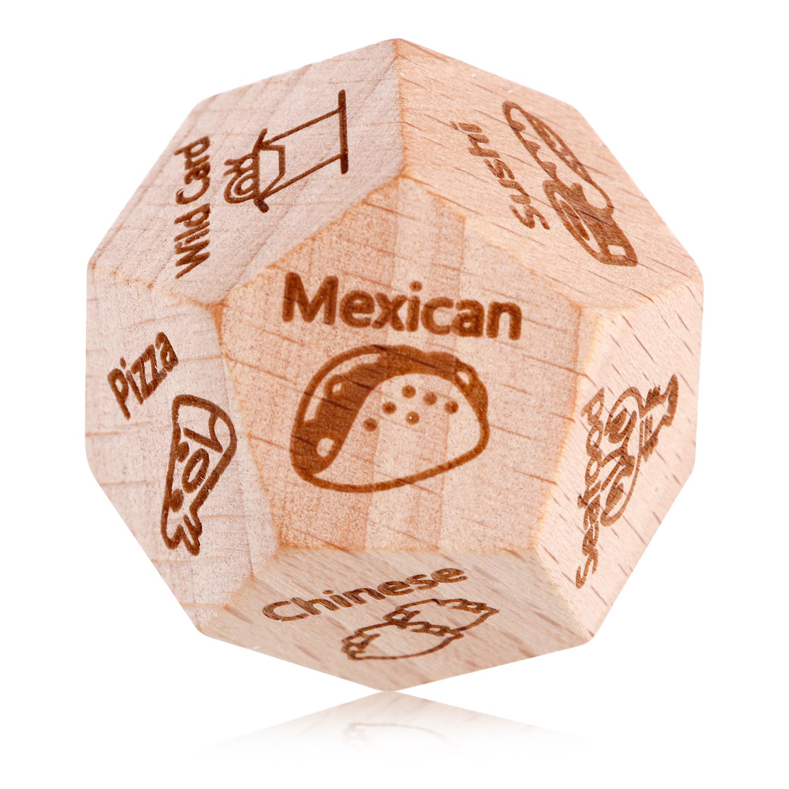 Food Dice Couples Gifts, Wooden Date Night Dice Fun Dinner Decider Decision for Anniversary Valentines Christmas Birthday Ideas Gift Ready for Him Her Boyfriends Girlfriends Husband Wife