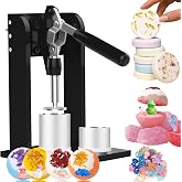 Bath Bomb Press Machine with 2 Pack 1.8 inches Bath Bomb Molds | 7" Height Small Bath Bomb Press Machine with Surprise Inside, 1 Pack Disc Shower Steamer Mold &amp; 1Pack Sphere Bath Bomb Mold