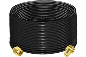 TUOLNK RG58 SMA Jumper Cable, SMA Male to SMA Female Coaxial Cable, Low Loss SMA Coax Extension Cable 65.6ft(20M) for 3G 4G LTE WiFi Antenna, Wireless LAN, CB Radio