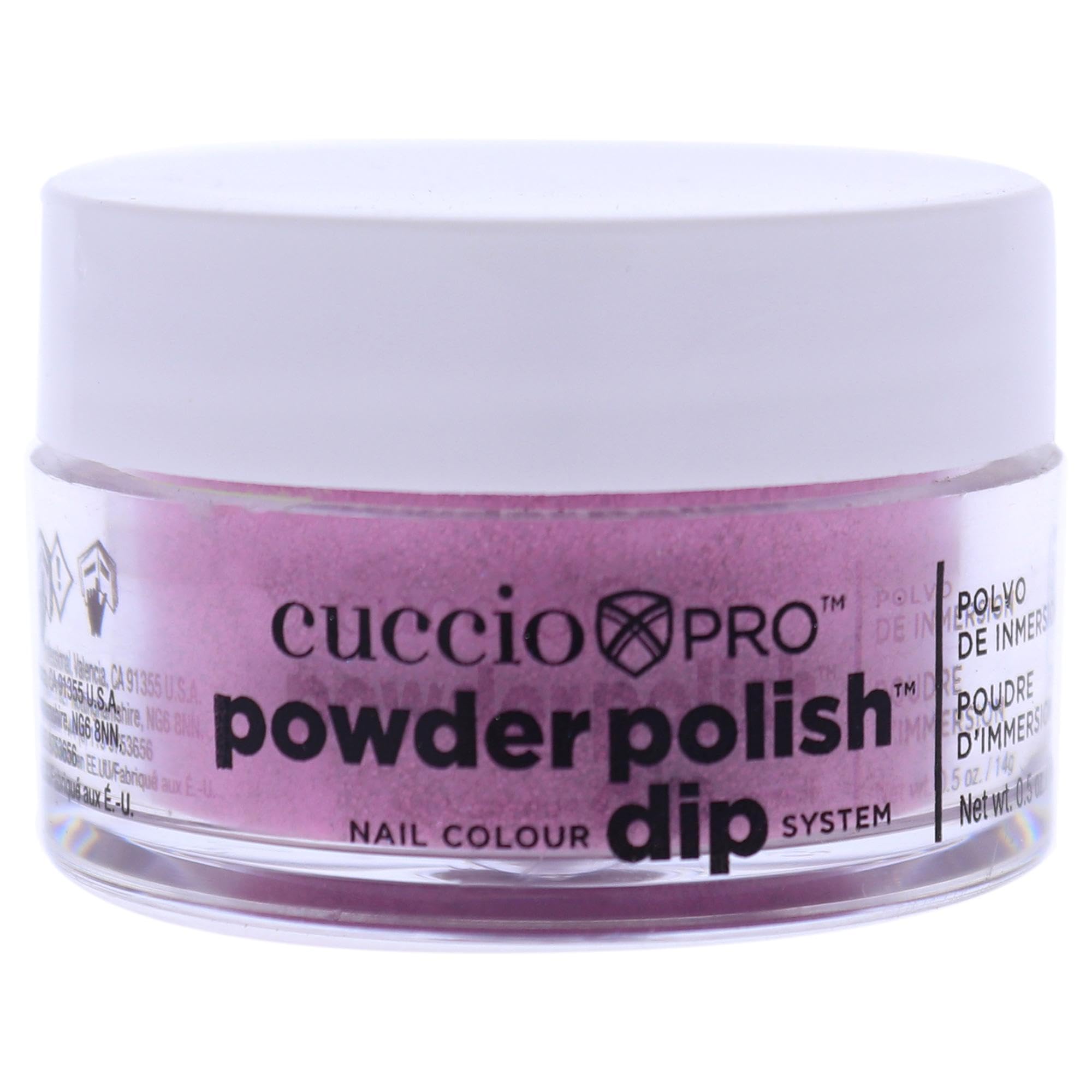 Cuccio - Pro Powder Polish Nail Colour Dip System - Deep Pink With Pink Glitter - for Women - Nail Powder - 0.5 oz