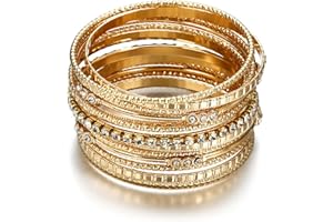 HIIXHC Bangles Bracelets for Women Bracelet Stack Chunky Indian Multi Bangle Bracelet Set Punk Bracelets Jewelry for Women Gift