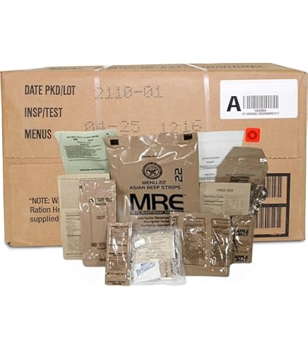 Amazon.com: USA MRE Full CASE of 12 Case A (Menus 1-12) : Sports