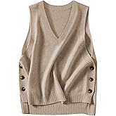 Agoeast Women's Casual V Neck Sleeveless Pullover Knit Vest Fall Ribbed Sweaters Tops