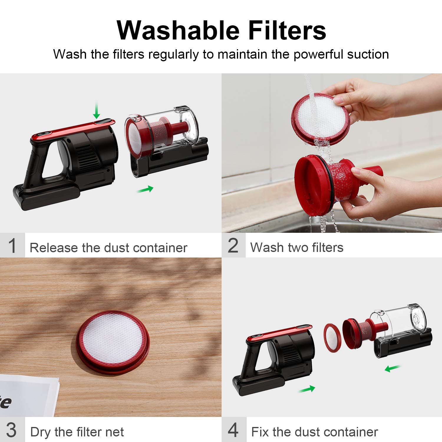 3 Attachments and Wall Mount 180° Rotatable Head Z5 Ultra Lightweight