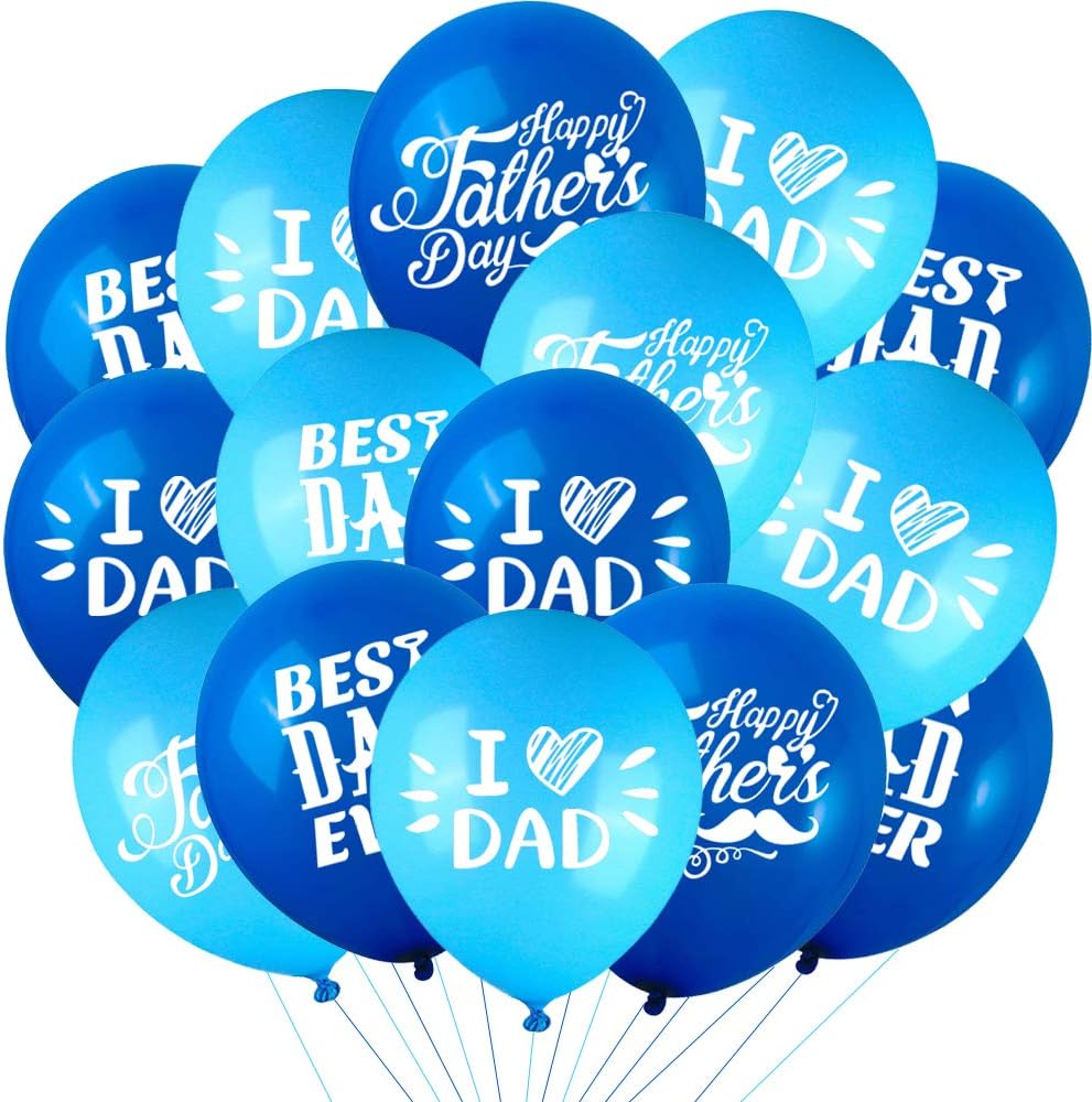 Fathers Day Balloons Party Decorations Supplies - 48PCS Latex 12inch Happy Father's Day Party Supplies - Best Dad Ever Party Decorations