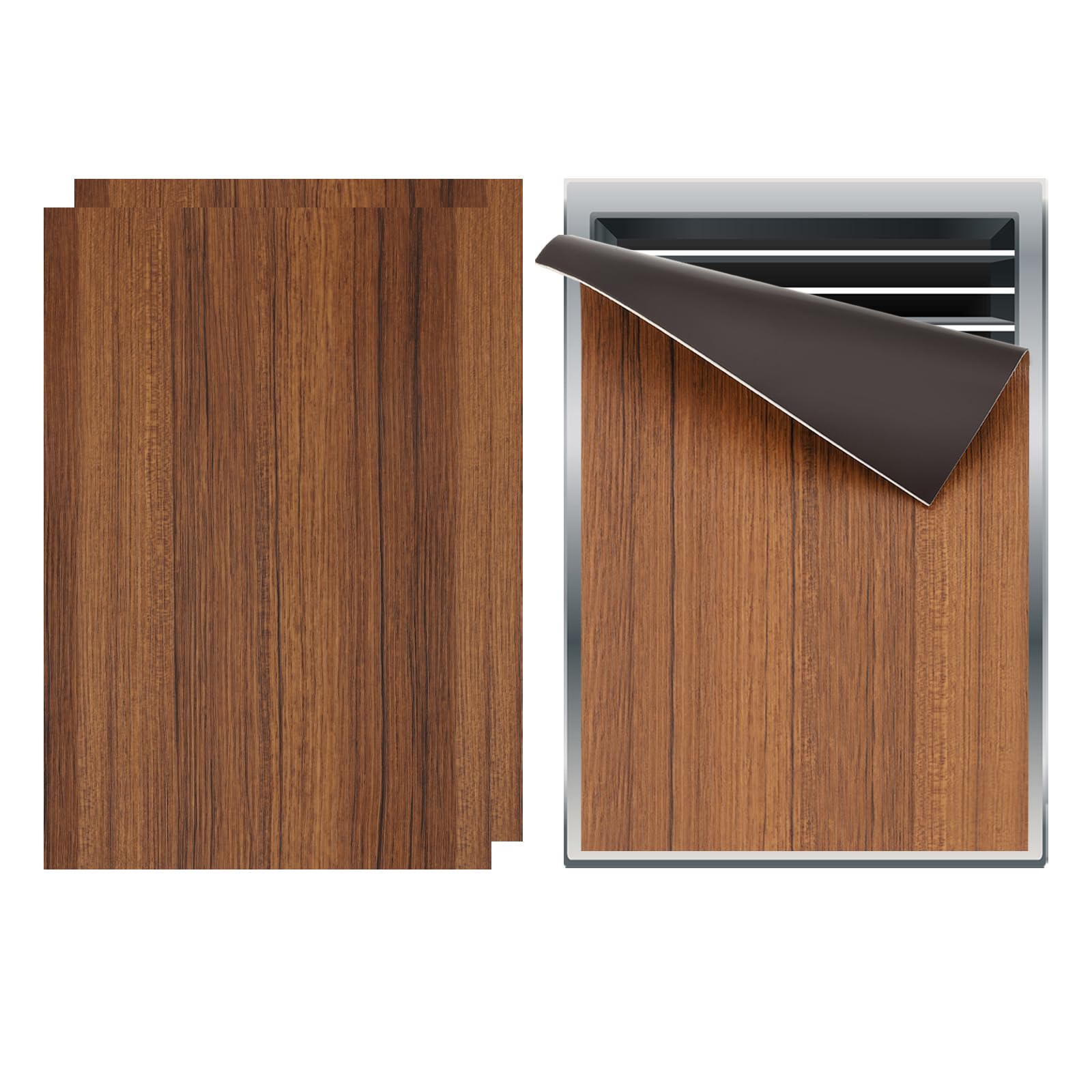 PATIKIL 14"x9.5" Magnetic Vent Cover, 2 Pack Floor Wall Air Registers Cover High Strength Magnetic Vent Blocker for Home RV HVAC Fireplace Furnace, Wood Grain Color