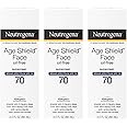 Neutrogena Age Shield Face Oil-Free Sunscreen Lotion with Broad Spectrum SPF 70, Non-Comedogenic Moisturizing Sunscreen to Help Prevent Signs of Aging, PABA-Free, 3 fl. oz (Pack of 3)