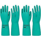 PACIFIC PPE 2 Pairs Nitrile Chemical Resistant Gloves, Flocked, Resist Strong Acid, Alkali, 15 mil, 12.6", X-Large