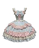 Girls Sweet Lolita Dress Pink Layered Ruffle Dress