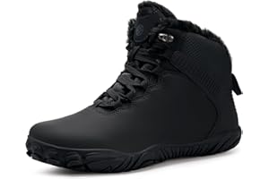 EAGSOUNI Womens Mens Barefoot Boots Shoes | Waterproof Winter Snow Boots | Warm Ankle Booties with Arch Support | Wide Width Work Hiking Boots | Zero Drop Sole |