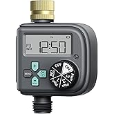 RAINPOINT Sprinkler Timer with 3 Different Programs, Waterproof Hose Timer Brass Inlet with Rain Delay/Manual/Automatic Irrigation System, 1 Outlet