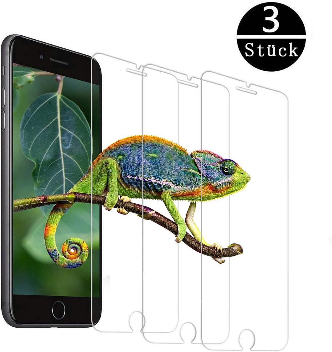 Screen Protector Compatible with iPhone 8 iPhone 7, [Pack of 3] HD 3D Touch Tempered Glass Film 9H Hardness 2.5D Screen Protector Ultra Clear Tempered Glass for iPhone 7/8/6s/6 …