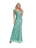 Womens Sequined Long Evening Gown Glamous