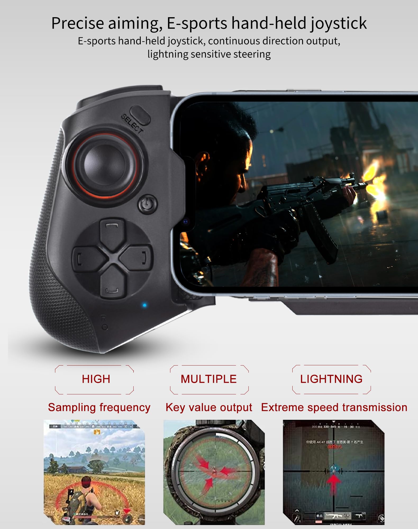 Joso Mobile Game Controller for iPhone, Android, PC, Steam, Direct Play, 15 Hours Playtime, Phone Controller Gamepad Joystick for iPhone 14 13 12 Pro Max, Galaxy S23 S22 Ultra, iPad, Tablet, MFi Games