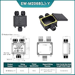 NEWNEWLIU Waterproof IP68 External Junction Box,3