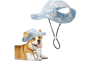 Emperoch Baseball Cap for Dogs - Visor Sun Protection Hat With Ear Holes, Adjustable Outdoor Sport Hat With Round Brim for Pu