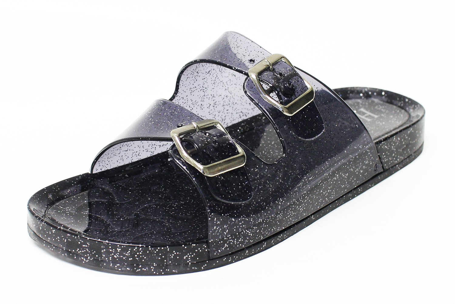H2K Jelly Slippers for Women, JellyK' Women's Shiny Glitter Casual