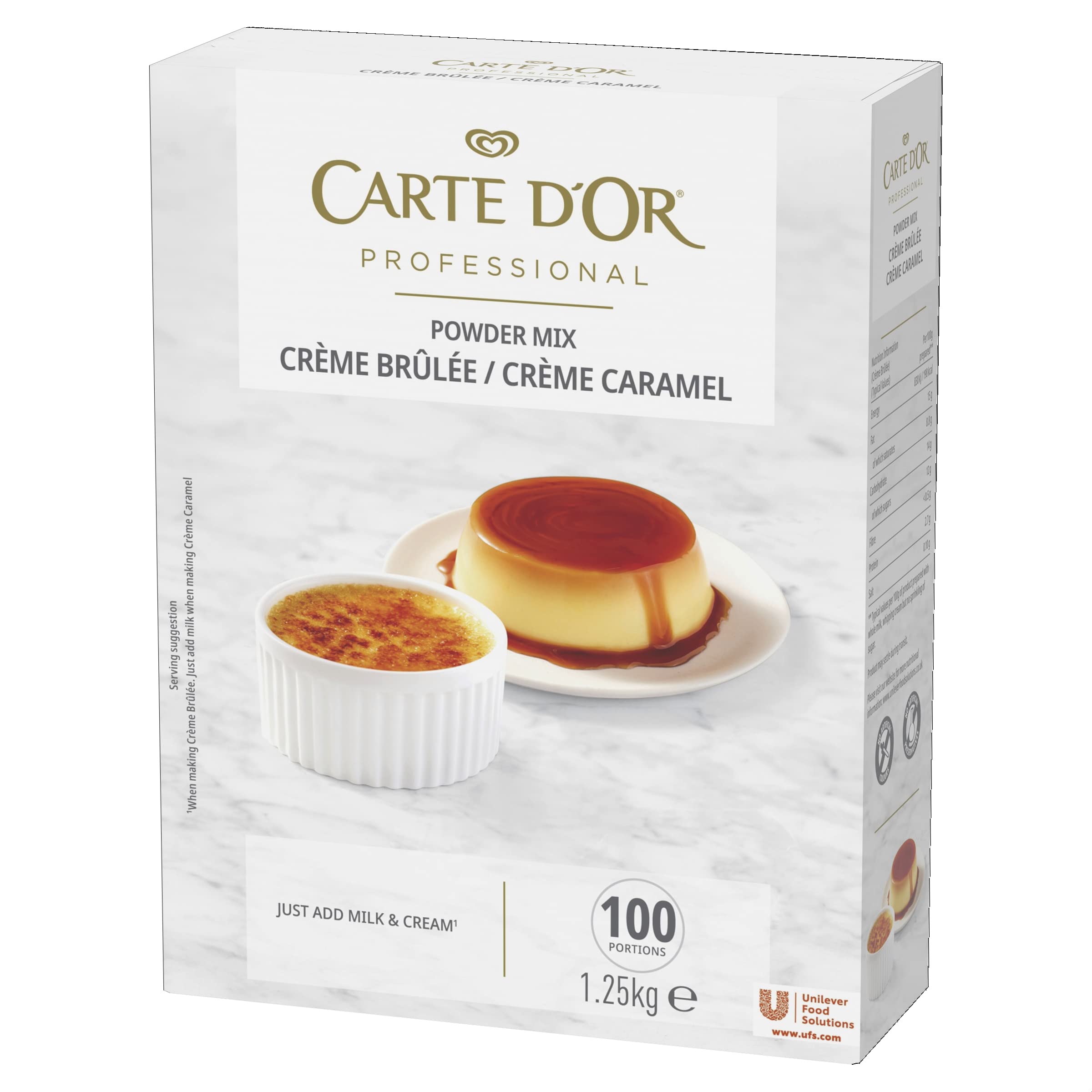 Carte D'Or Crème Brulee Dessert Powder Mix, 1.25 kg (Pack of 1)