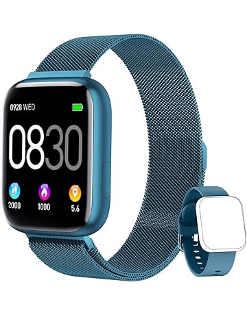 BANLVS Smartwatch, 1.4 Inch Reloj Inteligente IP67 con Pulsómetro Presión Arterial, Monitor de Sueño Podómetro Contador de Caloría, Smartwatch Reloj Inteligente Deporte para Hombre Mujer (Azul)