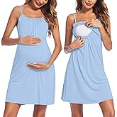 Ekouaer Women's Nursing Nightgown Maternity Dress Breastfeeding Gown Full Slips Sleepwear