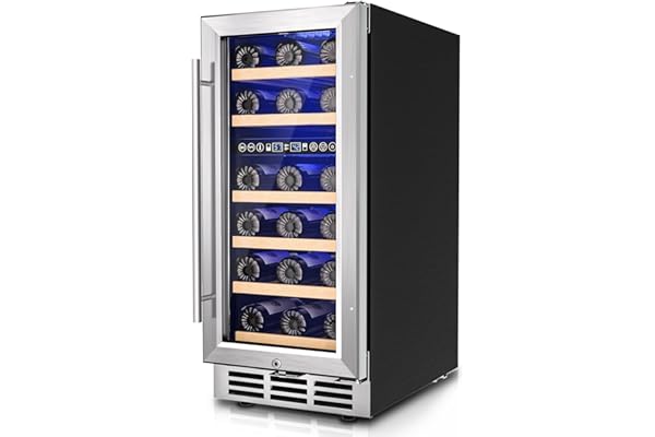 Icyglee 15 Inch Dual Zone Wine Fridge, 30 Bottles Under Counter Wine Cooler Refrigerator with Double-Layer Glass Door for Home Office Bar, Built-in Wine Refrigerator with security lock,40-65Â°F