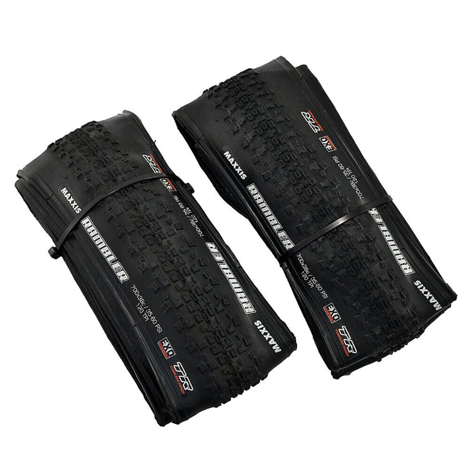 Maxxis RAMBLER M2018RU Gravel-specific Tire Folding Tire TR EXO 700x38C, Black, 2 Tire, MX2132