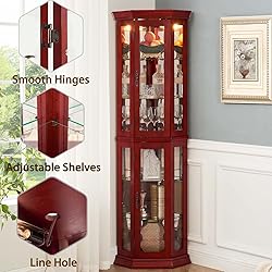 Firscook Curio Cabinet, Corner Curio Cabinet with