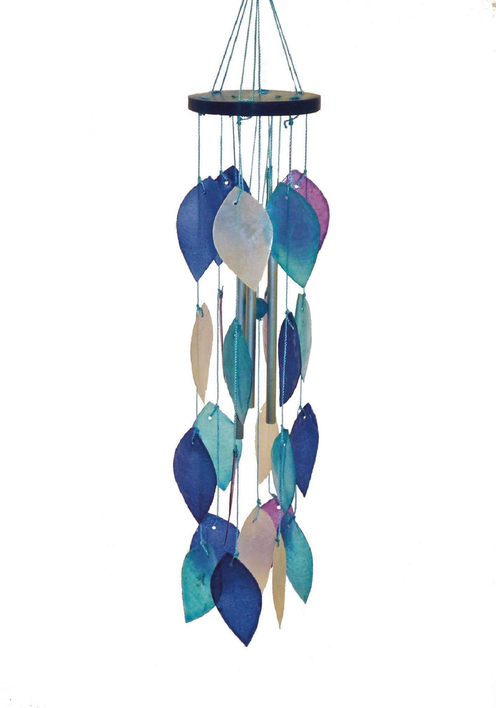 My Family House Capiz Shell Wind Chime Patio Garden Decor Window Suncatcher Ideal Windows Balconies Shades Of Blue