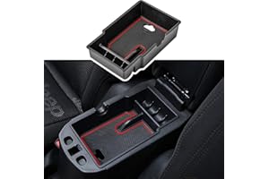 EDBETOS Center Console Organizer Tray Compatible with Jeep Renegade Accessories 2015-2019 2020 2021 2022 2023 Armrest Glove Box Secondary Storage (Red Line)