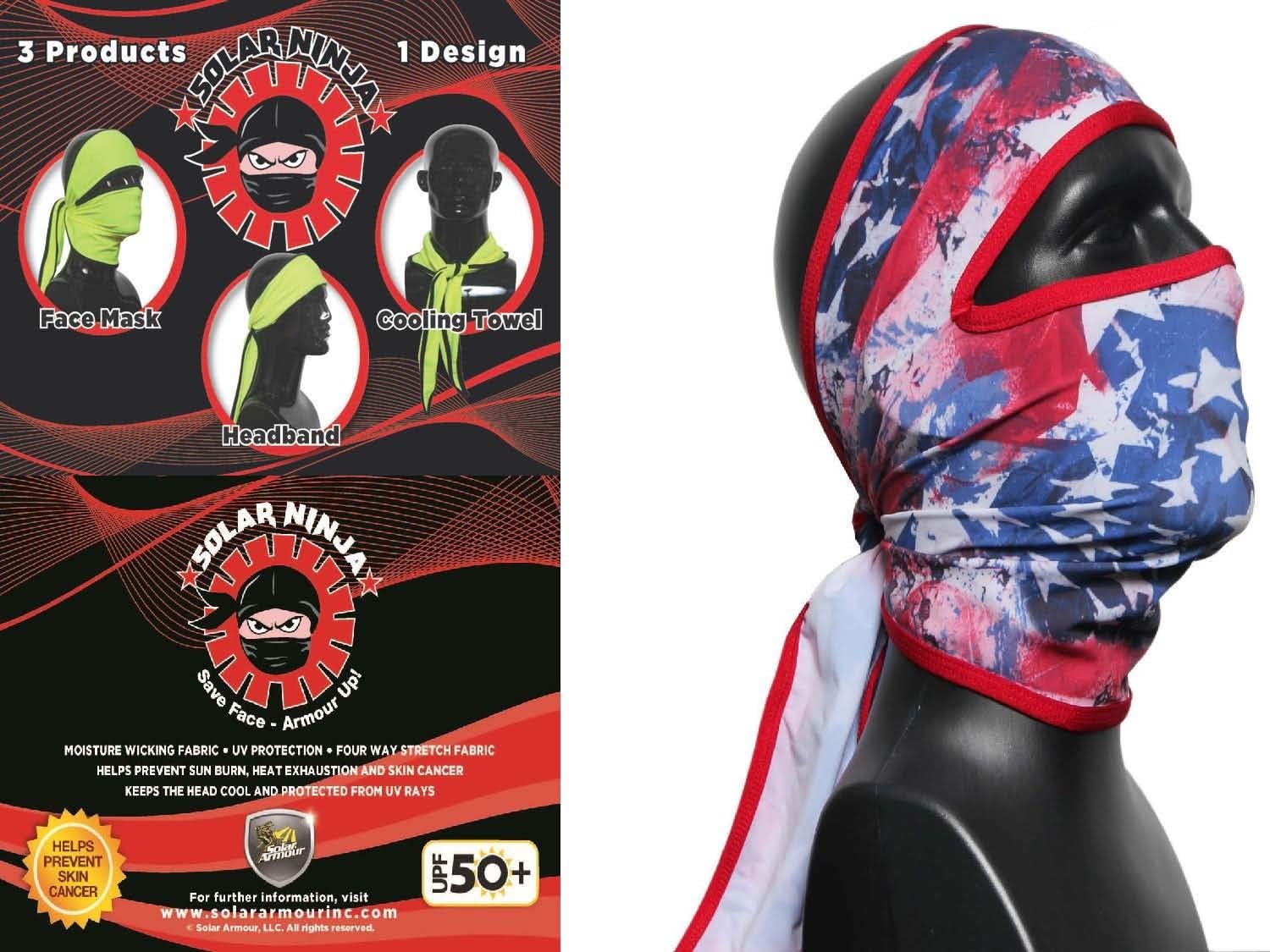 Solar Ninja, Face Protection, Cooling Towel, Neck Protection, Sun Protection, Ear Protection, UPF 50+, Headband