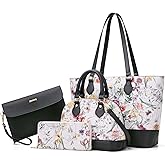 4PCS Women Fashion Handbags Purses Wallet Shoulder Bags Casual Tote Bag Crossbody Bags, Handbag Set Gift for Ladies Girls