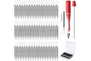 DASTTUIS 100 Pack Beadable Pens Refills Bulk - Black Ink Ballpoint Pen Refill, Smooth Writing Ink Refills for DIY Pen Making, Beaded Pens Supplies with Storage Box for DIY Lovers, Teachers