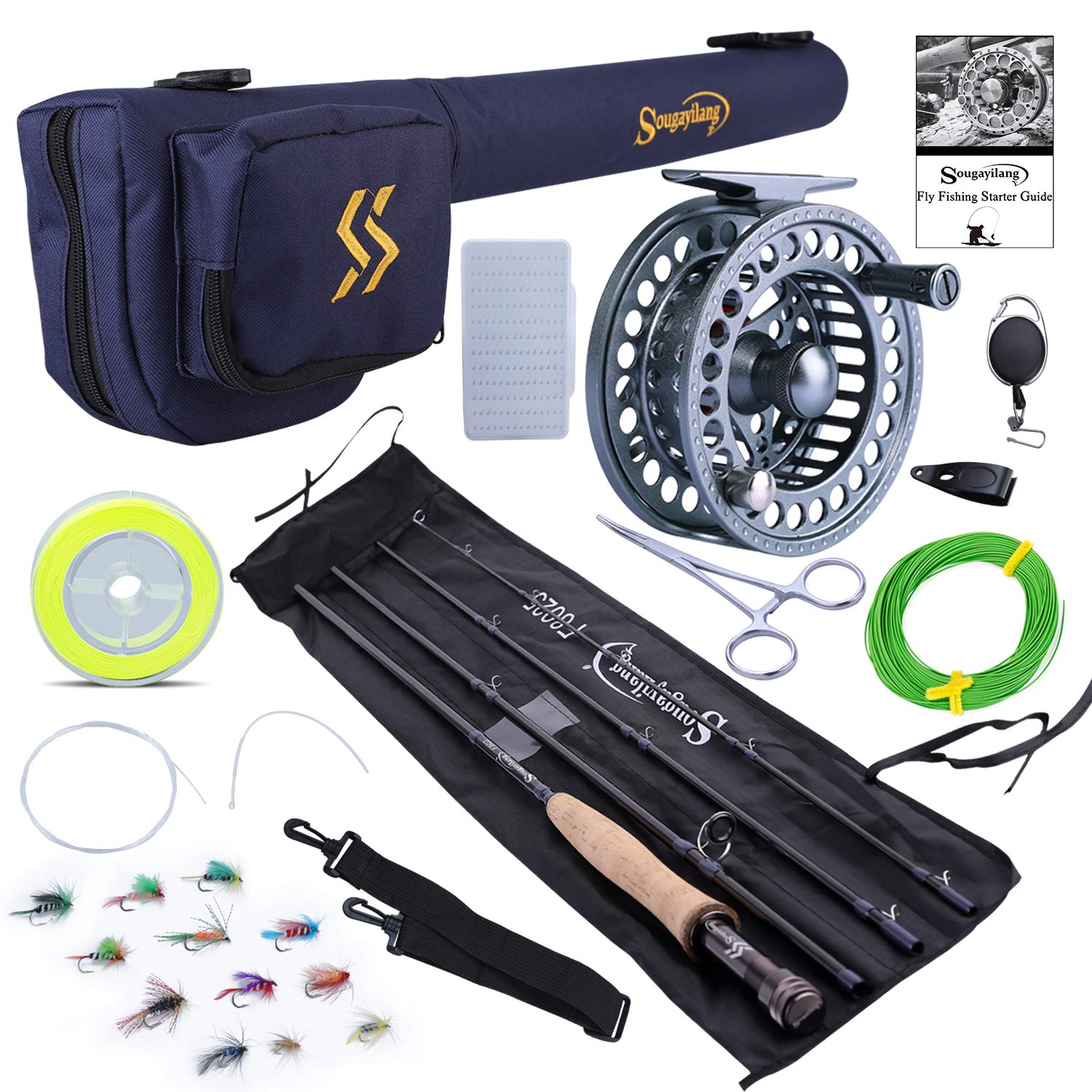 thumbnail image 2 of Sougayilang Standard Fly Fishing Combo Starter Kit, 5/6 Weight 9' Fly 2 of 13
