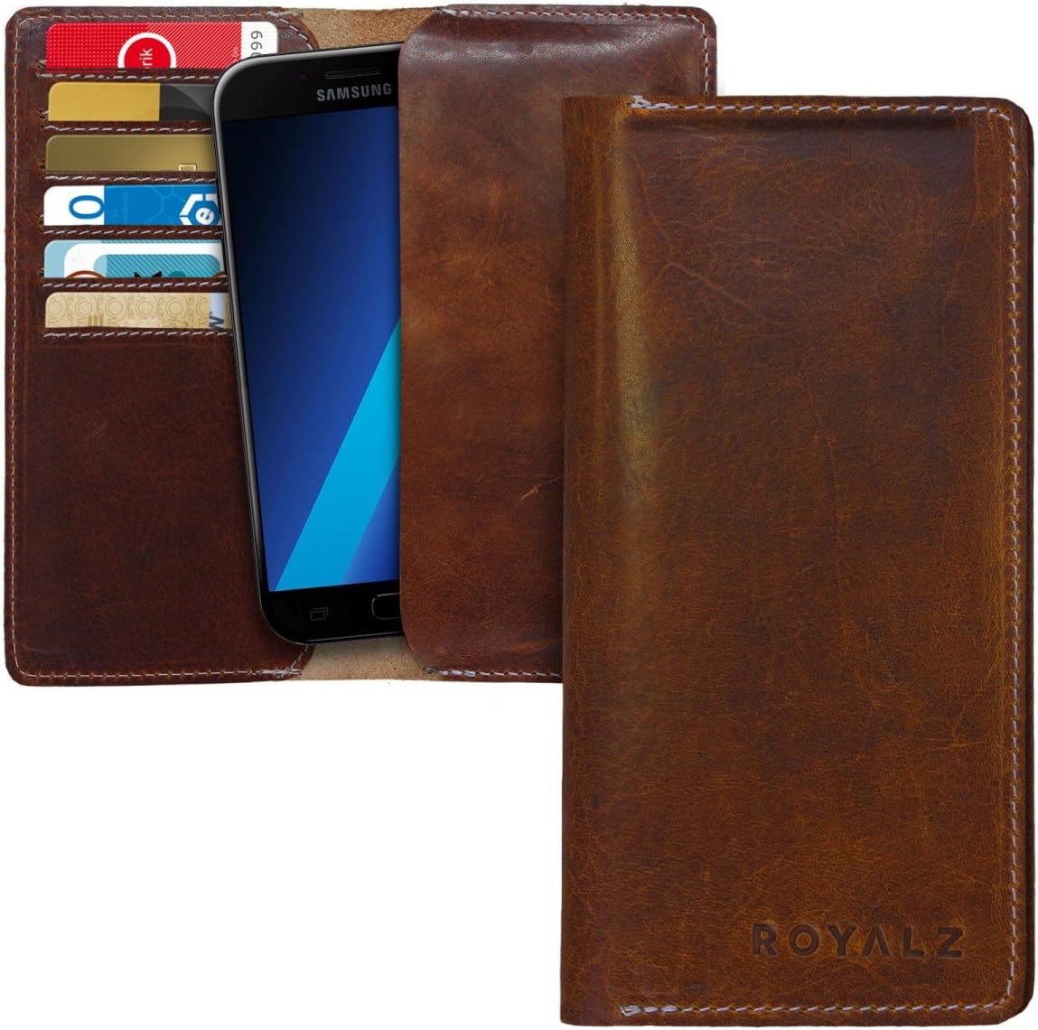 ROYALZ Protective Leather Wallet Case for Samsung Galaxy A3 2017, A3 2016 and A3 2015 Kara Brown