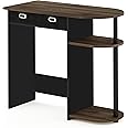 Furinno Go Green Home Laptop Notebook Computer Desk/Table with 2 Drawer Bins, Columbia Walnut/Black/Dark Brown
