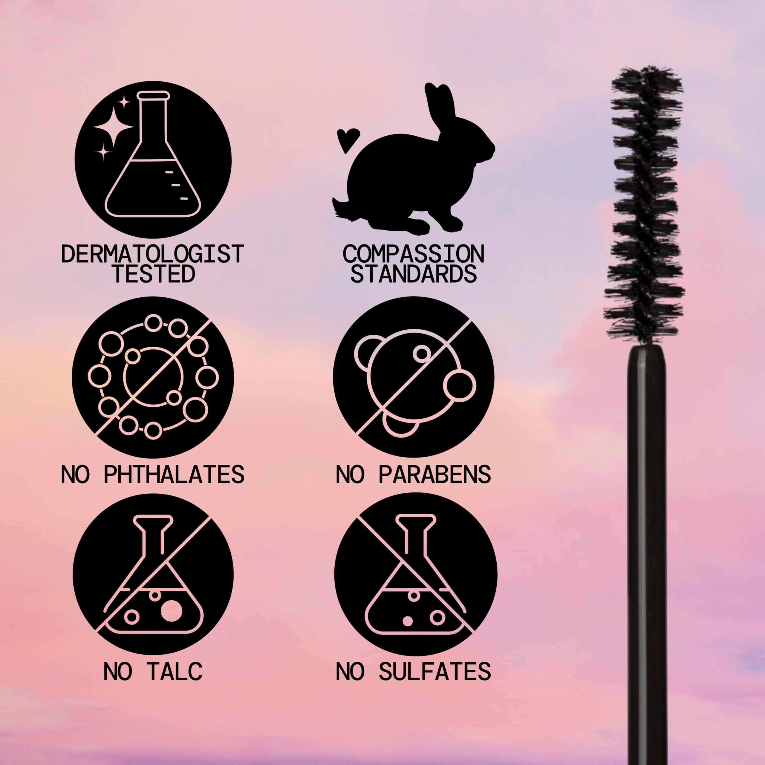 Pacifica Vegan Collagen Fluffy Lash Mascara – Black Thickening & Lengthening Mascara with Plant Fibers, Full Fluffy Lashes, Vegan & Cruelty-Free, 0.24 oz