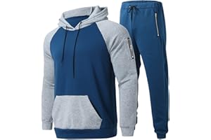 Tthxqing 2 Piece Hoodie Sweatsuit Sweatshirt for Men Outfit Jogging Tracksuits for Men Casual Athletic Long Sleeve Suit Set