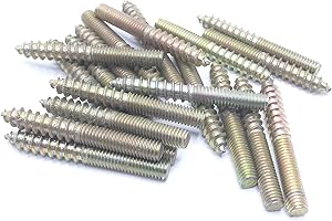 HAOZHENG Hanger Bolt M5x40 Double Headed Bolt Self-Tapping Screw for Furniture 20Pcs