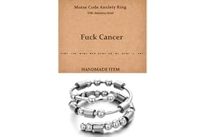 GOGOEY Morse Code Rings for Women, Stainless Steel Spinner Ring Fidget Rings for Anxiety Ring Morse Code Rings Inspirational Gifts Jewelry Women Birthday Graduation Gifts for Her Best Friends