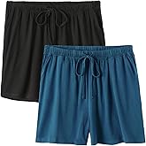 Knuffnee Pajama Shorts Womens Sleep Lounge Short Pj Bottoms Shorts 2 Pack