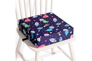 YONTINY Booster Seat for Eating Toddler, Washable PU Kitchen Chair Booster Seat with Double Adjustable Safe Straps, Non-Slip 