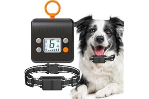 FLYSPEAR Wireless Pet Barrier - Rechargeable Indoor Barrier with 6 Adjustable Range Radius up to 7 ft, 6 Adjustable Safe Static Intensity, Electric Fence for Dogs with Hook (Wireless Barrier Kit)