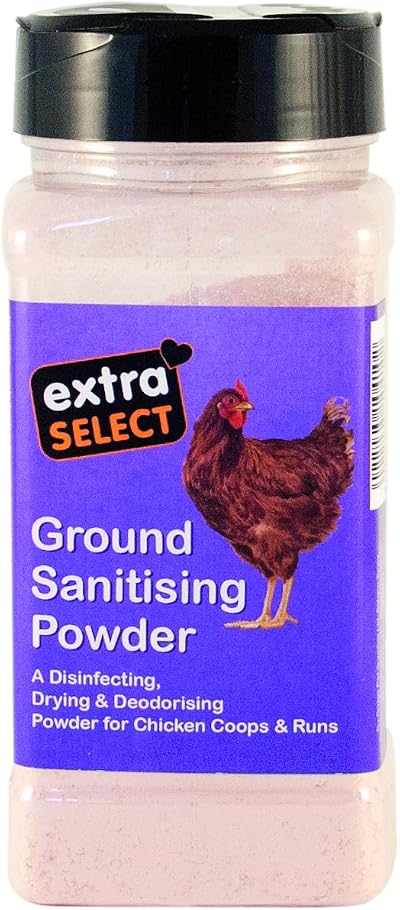 Extra Select Ground Sanitising Powder Shaker Pot 350g for Poultry Coops