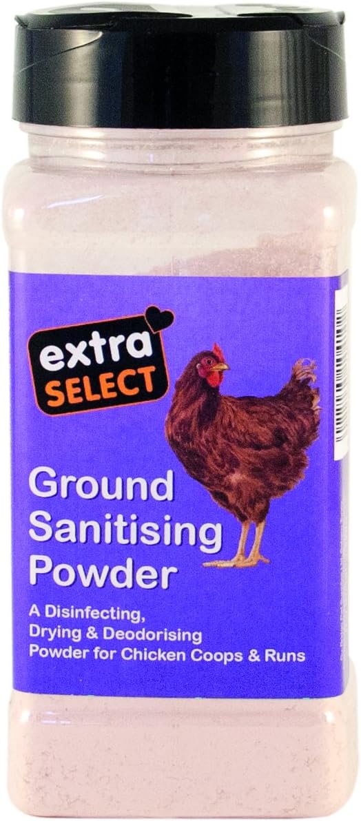 Extra Select Ground Sanitising Powder Shaker Pot 350g for Poultry Coops