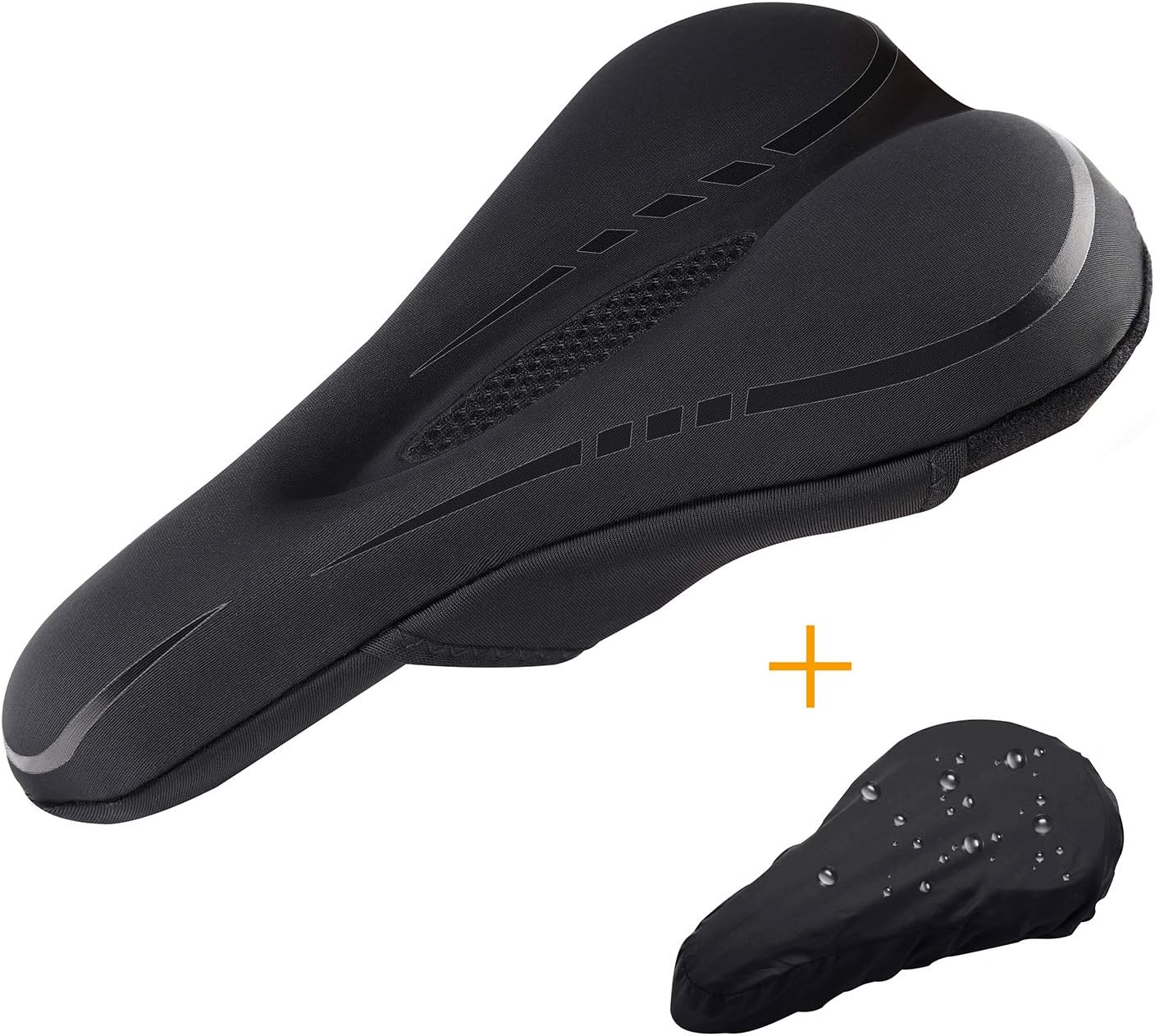Bike Seat Cover with Waterproof Seat Cover, Improved Gel Bicycle Seat Cushion for Men Women Kids Indoor, Outdoor Cycling or Spin Class